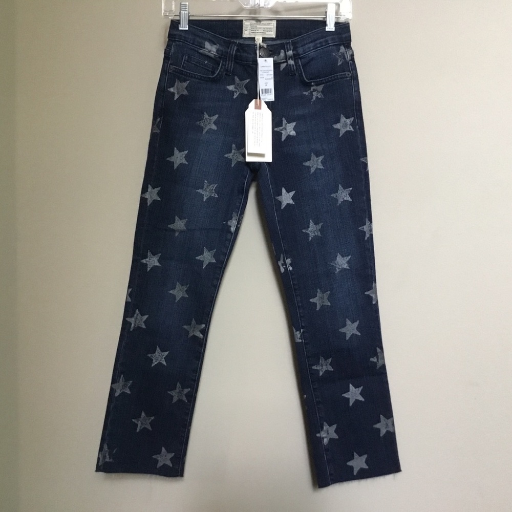 NWT CURRENT ELLIOTT Stars Crop Straight Jean 25 - Picture 2 of 6